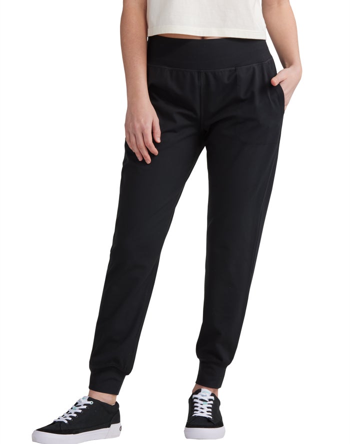 Champion Womens Joggers NZ - Soft Touch Black ( 0634-LEKNM )